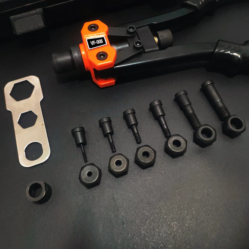 Portable Manual Rivet Nut Gun,M3/M4/M5/M6/M8/M10 Mandrels Adapter,Insert Hand Threaded Rivet Tool,Home Riveting Tools, DIY