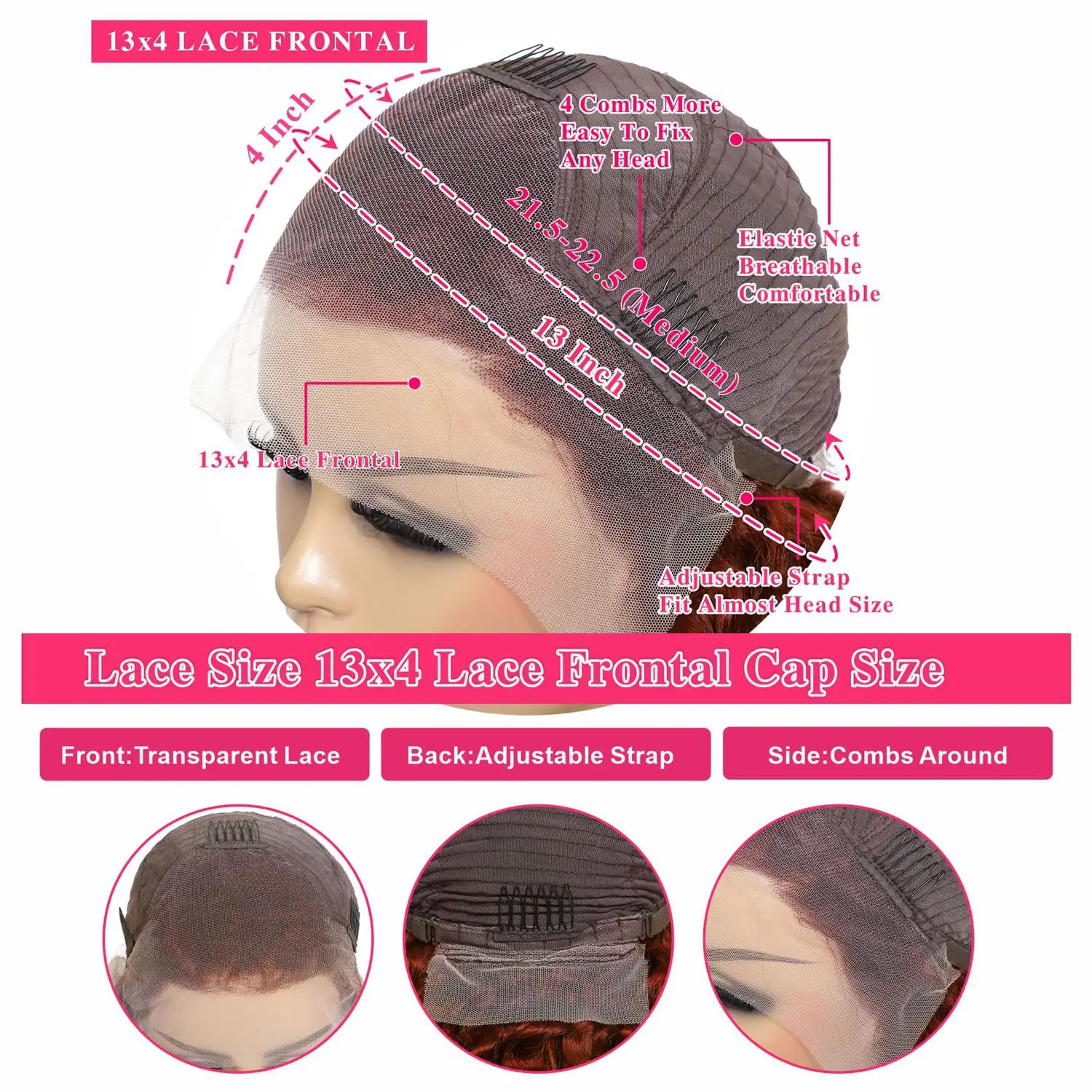Ginger Deep Wave Lace Front Wigs Human Hair 30 Inch Wigs Human Hair 13x4 250% Density HD Lace Front Wigs Human Hair Black Women view 6