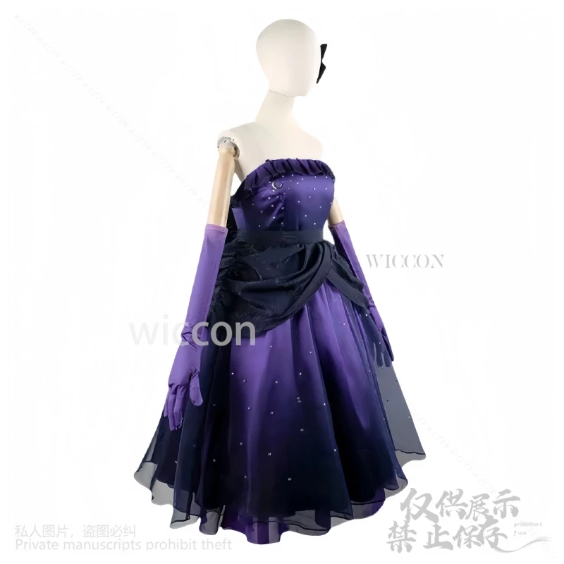 Juego de Cosplay de Anime, disfraz de Sorasaki Hina azul, púrpura, precioso vestido de noche corto brillante para fiesta, peluca de Lolita personalizada