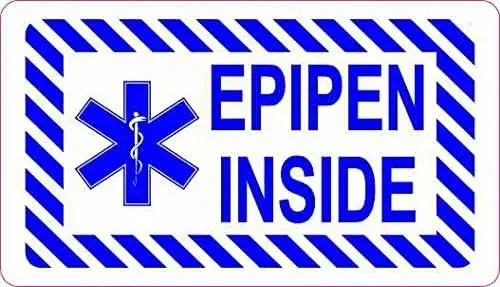 Car Stickers EpiPen Inside emergency first aid Warning Auto Truck Tail Window Triangle Bumper Decals Applique Waterproof