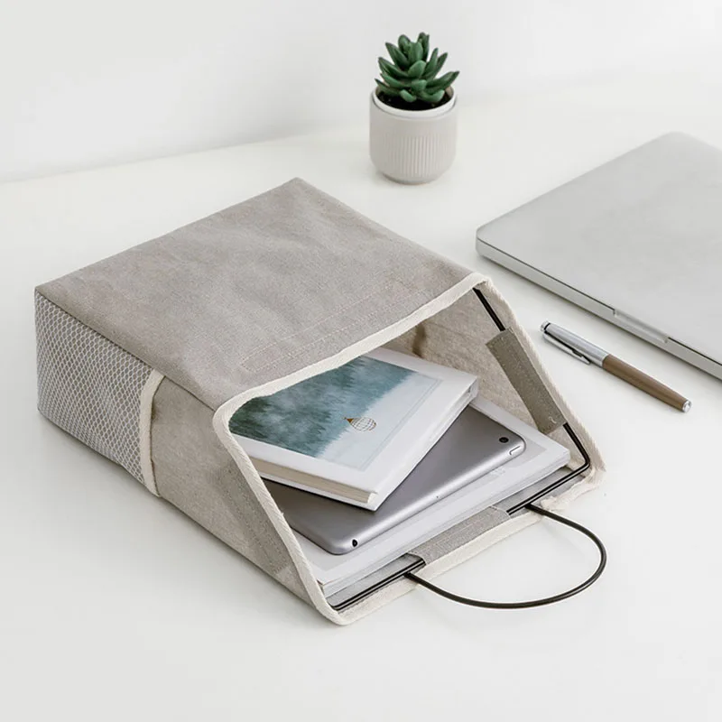 Dormitory Large Capacity Hanging Clothing Storage Bag and Storage Bag Cotton Linen Cloth Book Sundries Wall Hanging Storage Bag