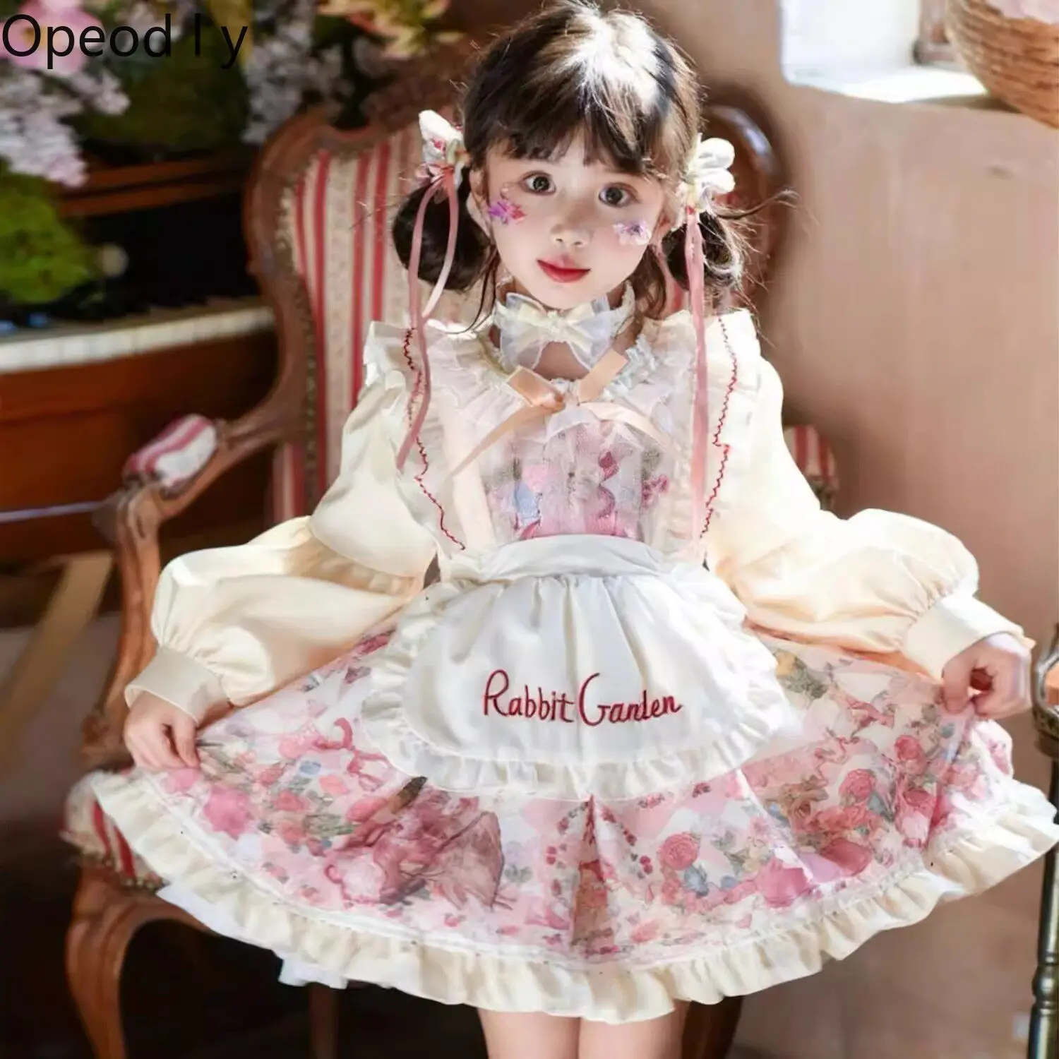 

Japanese Original Girls Lolita Long Sleeve Dress Autumn New Sweet and Cute Children's Birthday Dress Princess Fluffy Dresses