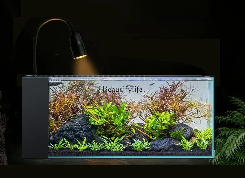 Side Filter Ultra-White Glass Desktop Fish Tank Small and Medium-Sized Ecological Automatic Circulation Screen