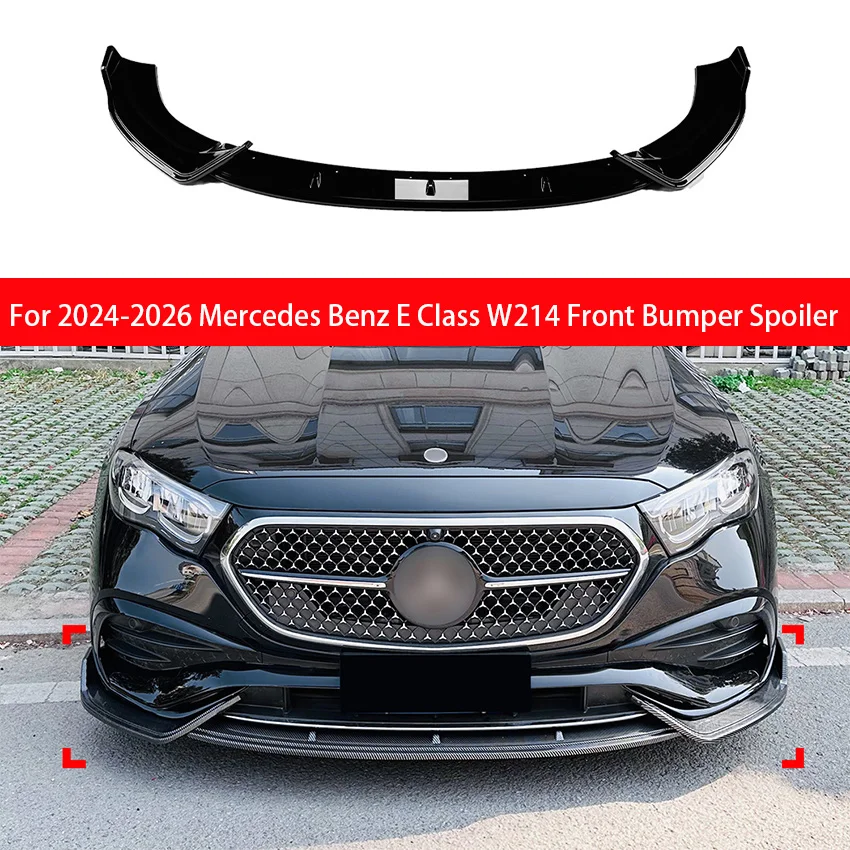 For 2024-2026 Mercedes Benz E Class W214 Front Bumper Spoiler Lip Lower Body Kit Diffuser Splitter Tuning Guard Lower Body Kit