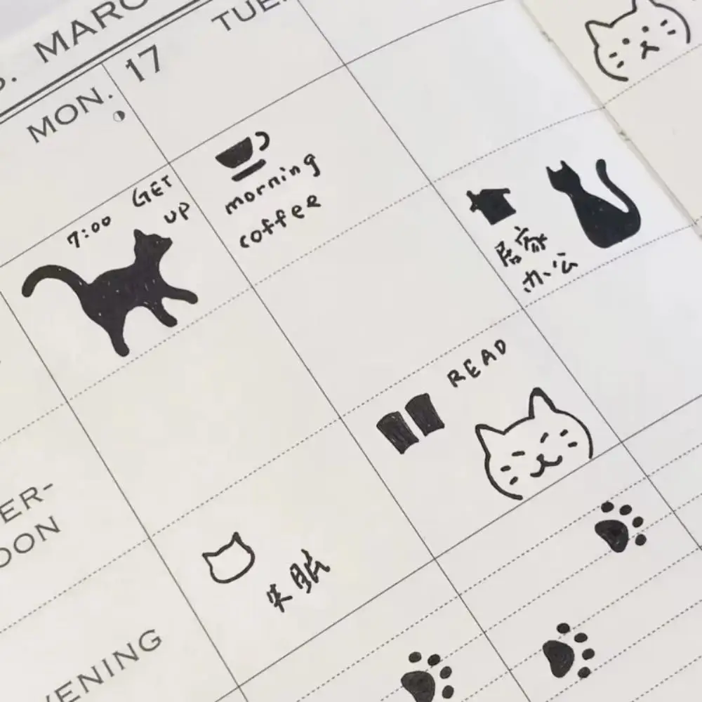 Doppelseitiges Lineal mit Katzenmuster, Präzisions-Briefpapier-Werkzeug, Katzen-Vorlage, Lineal, hohles Kawaii-Metall-Lesezeichen, Planungsbuch