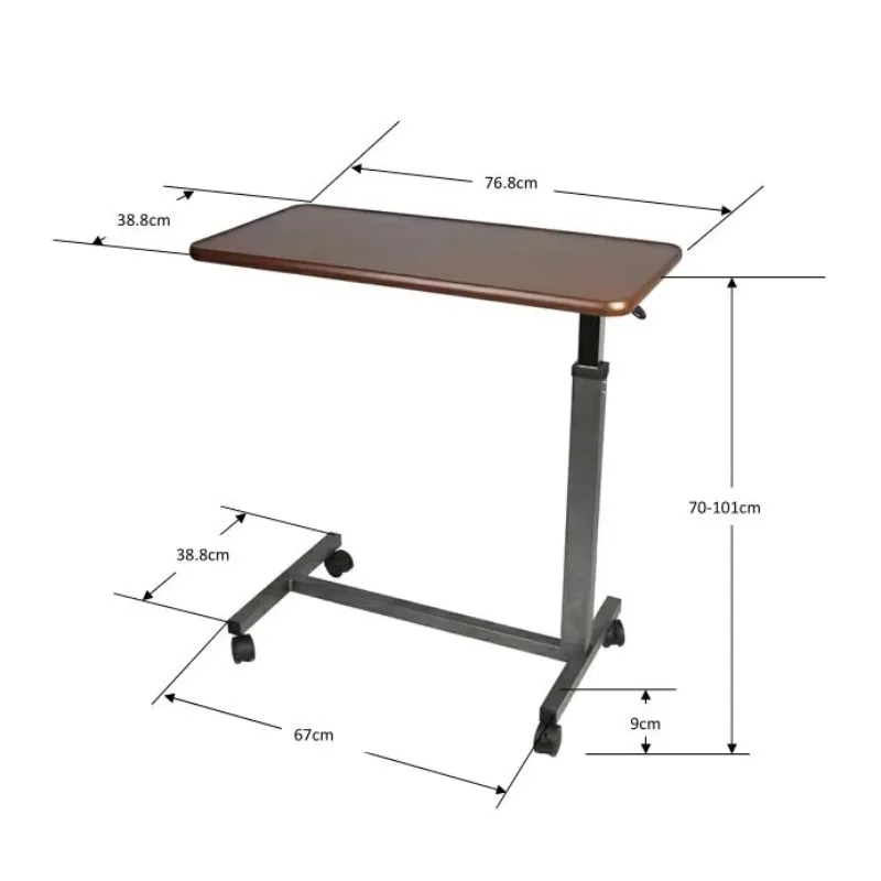 طاولة سرير محمولة متعددة الوظائف قابلة للتعديل مع عجلات للمنزل والمستشفى #6