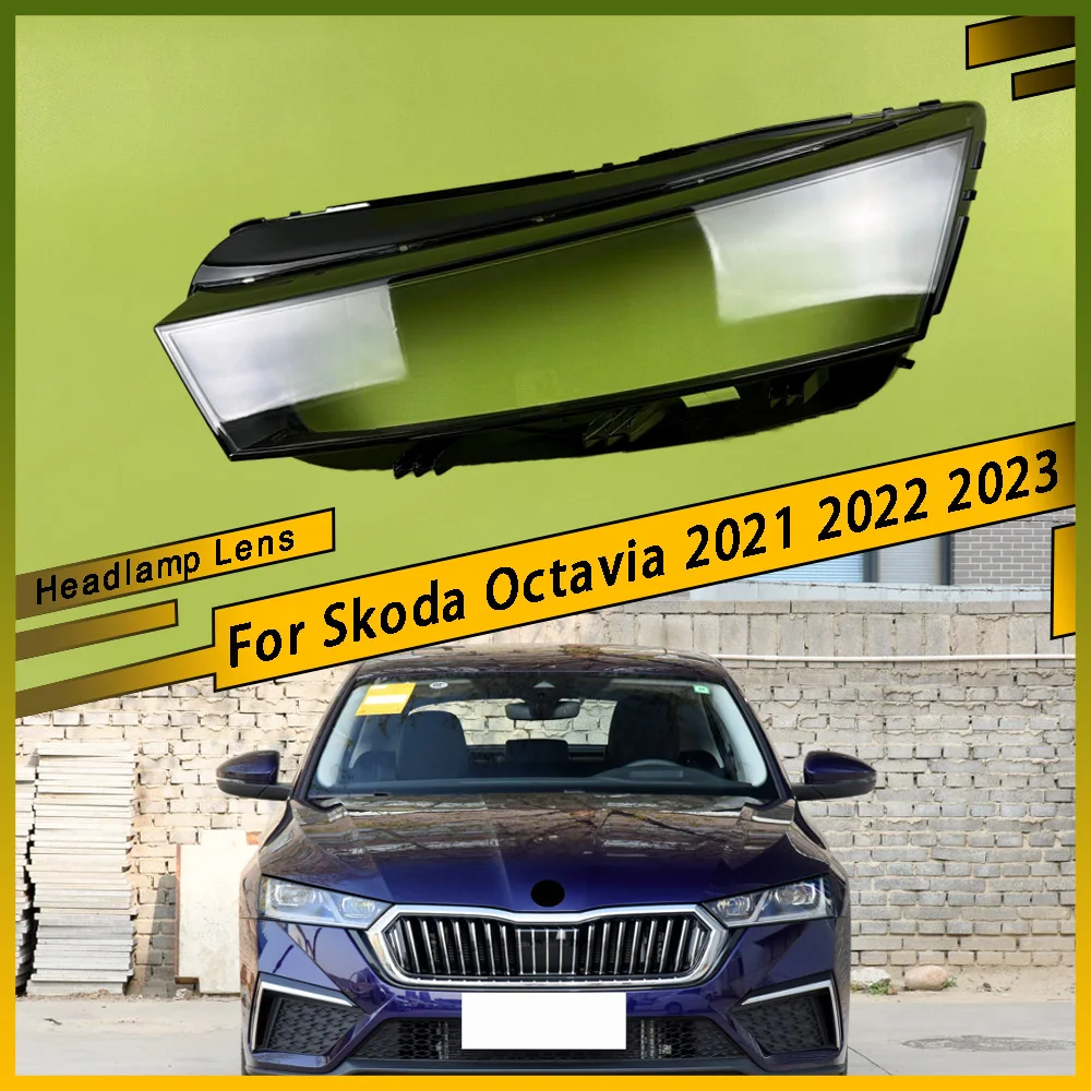 

For Skoda Octavia 2021 2022 2023 Auto Head Light Lamp Case Glass Lens Shell Headlamp Car Front Headlight Cover Lampshade Caps