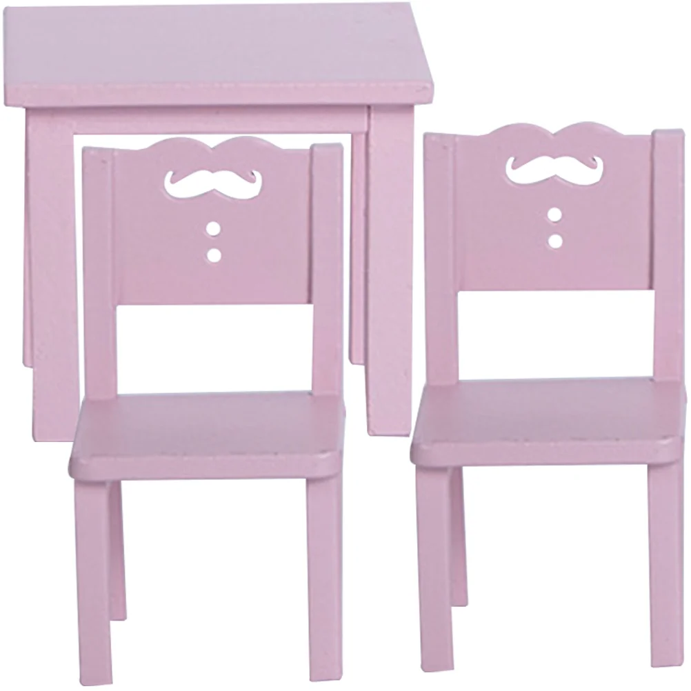 Poppenhuistafel en stoelen Tiny Model Decor Kids Dolly Miniatuur Houten Meubilair Kinderspeelgoed