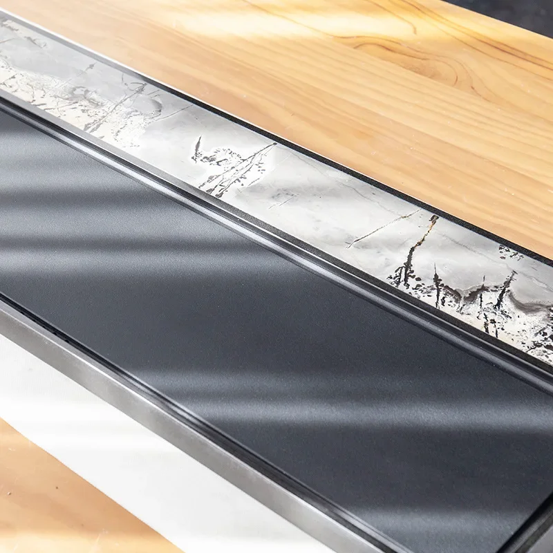 Natürliches, schwarzes Gold, chinesische Malerei, Stein-Teetablett, Haushalt, leichter Luxus, modern, schlicht