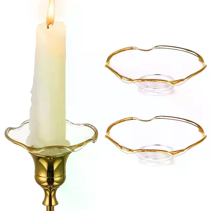 Pack Glass Candle Holders Set With Wax Catcher, Drip Guards& Anti-Tip Base- For Table Centerpieces, Weddings, Home Decor 3