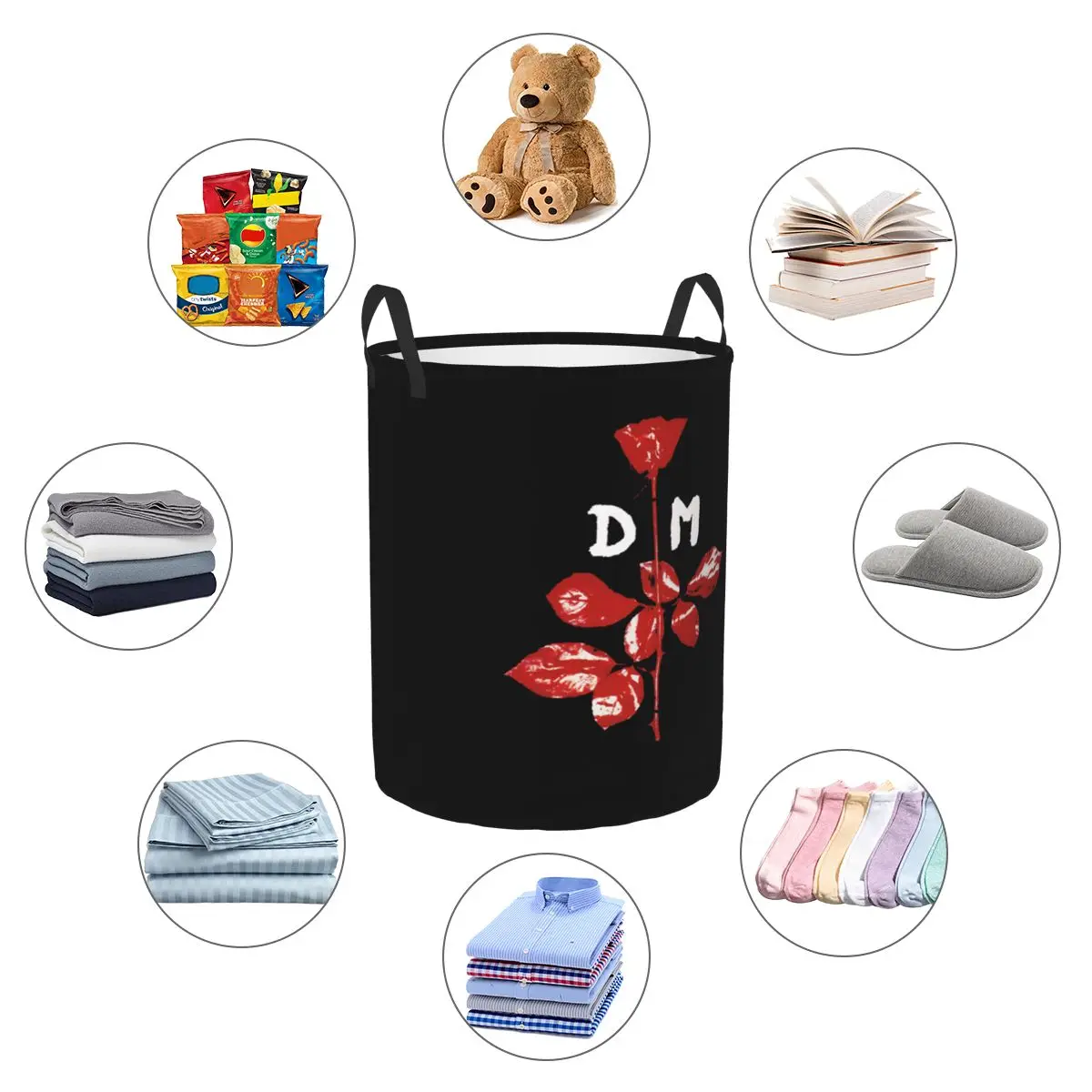 Custom Electronic Rock Depeche Cool Mode Laundry Basket Collapsible Clothing Hamper Toys Organizer Storage Bins