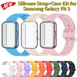 Silicone Strap+Case Kit for Samsung Galaxy Fit 3 Accessories Bracelet for Samsung Galaxy Fit 3 Protective Shell Band Wristband