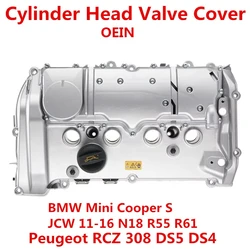 Aluminum New Cylinder Head Valve Cover With PCV For BMW Mini Cooper S and JCW 11-16 N18 R55 R61 New OEM 11127646552
