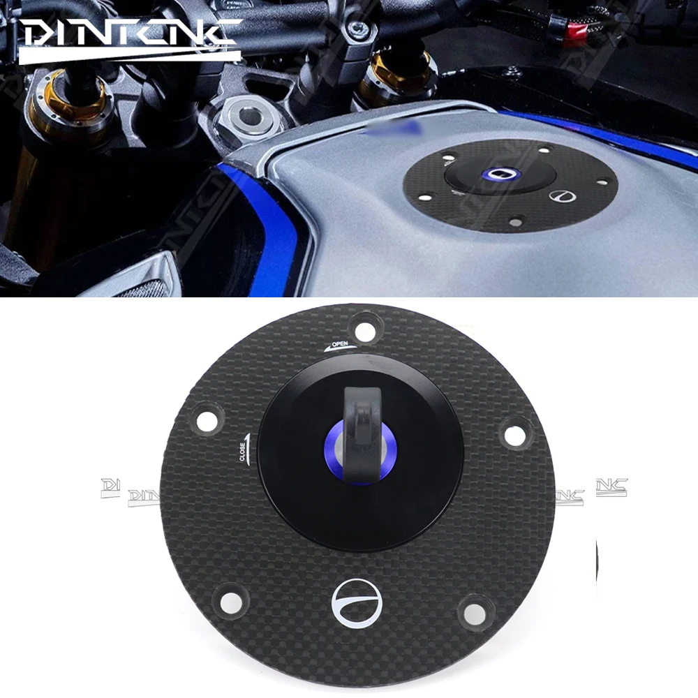 For YAMAHA MT10SP MT09SP MT07 MT09 MT10 SP MT03 Carbon Fiber Fuel Tank Cap Quick Release Anti-Theft Lock Cover Kit Accessories