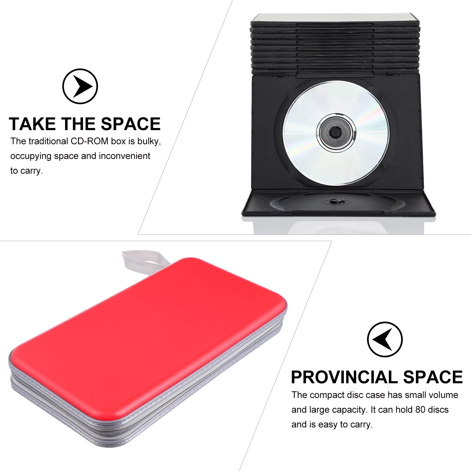 

Portable CD DVD Storage Case Strong Plastic Container Easy Carry Travel