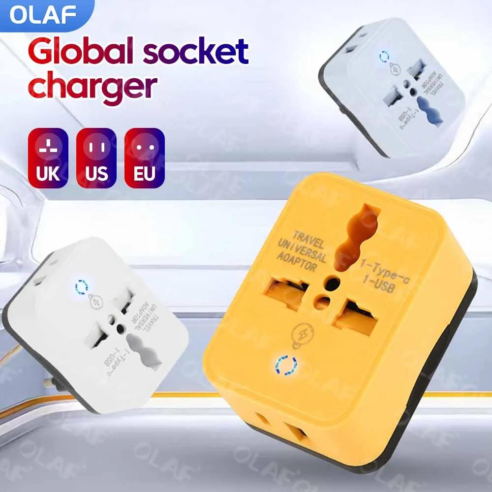 

All in One Universal Conversion Travel Plug Adapter International USB C Port Socket EU US UK Converter Power Charger Adapter
