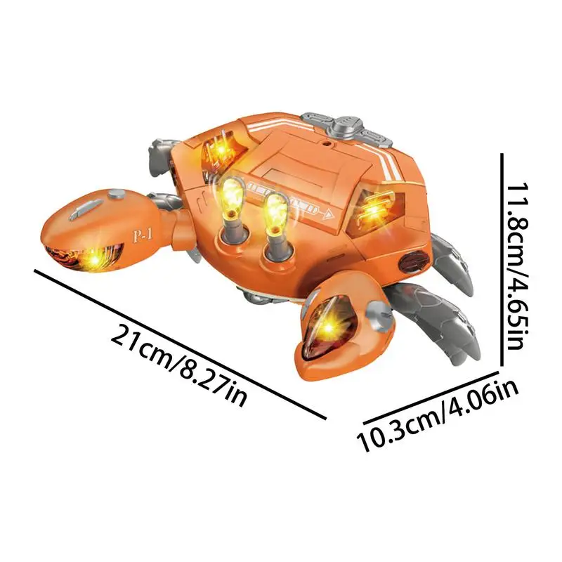 Brinquedo de caranguejo rastejante elétrico das crianças led dança andando brinquedo musical simulação inovadora modelo animal para aprendizagem pré-escolar