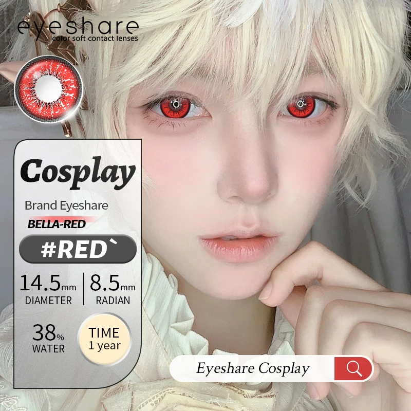 EYESHARE 1 Paar weiße farbige Kontaktlinsen für Cosplay, rote Kontaktlinsen, Anime-schwarze Augenlinsen, Halloween-Schönheits-Make-up-Linsen – Detail 28