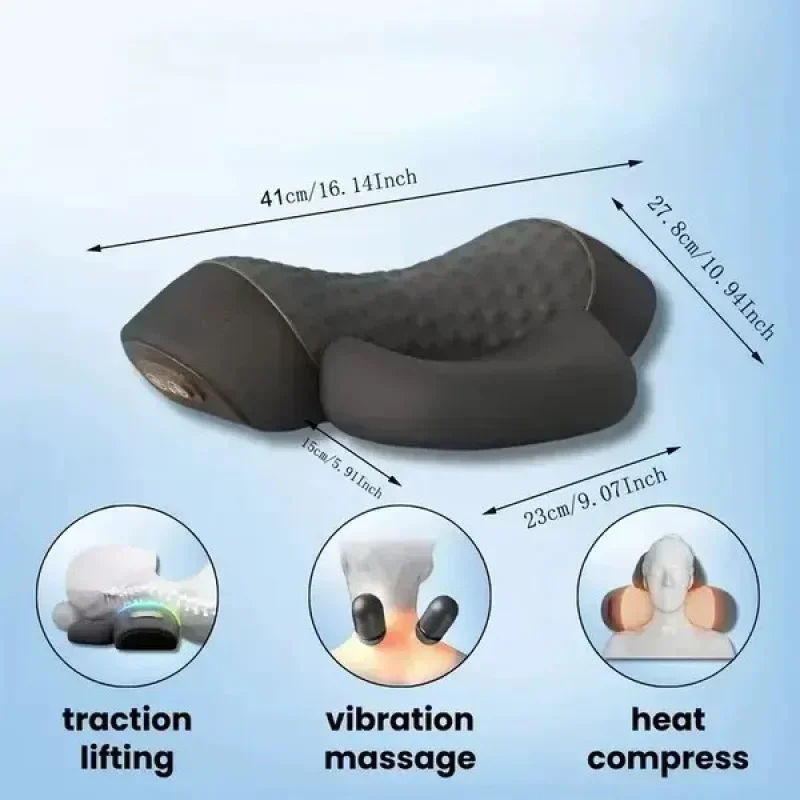 2026 New Three in One Heated Massage Cylindrical Cervical Pillow Sleep Spine Repair Non Traction Improves Neck Stiffness