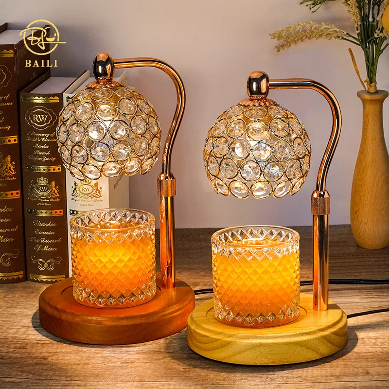 

Creative Korean Aromatherapy Table Lamp Wooden Wax Melter Bedroom Mood Light Relaxing Nightstand Ambient Lighting