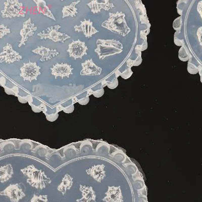 Moule 3D en Silicone pour décorations d'art d'ongle, bricolage, modèles de conception de conque, moule pour ongles, bijoux artisanaux, outil de moule pour ongles transparents