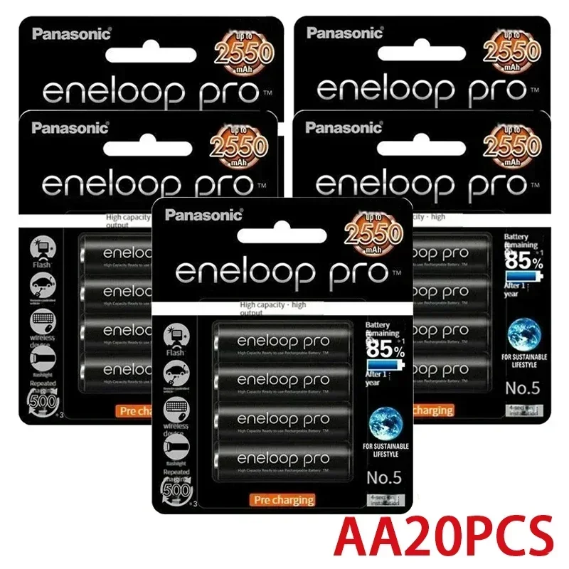 100% Panasonic Enelop Originele Oplaadbare Batterij Pro AA 2550mAh 1.2V NI-MH Camera Muis Airconditioner