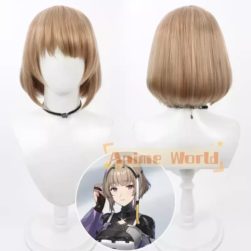 Snowbreak Marian Andreotti Cosplay Wig Short Brown Heat Resistant Synthetic Hair Halloween Role Play Party Carnival + Wig Cap