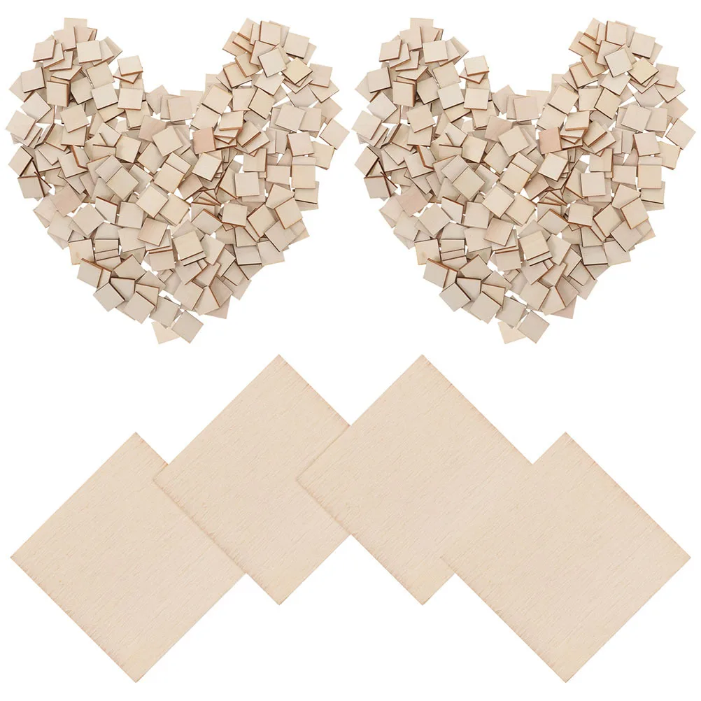

500pcs Square Wooden Pieces Unfinished Natural Wood Squares For Diy Crafts Painting Drawing Pyrography Projects Home Decor