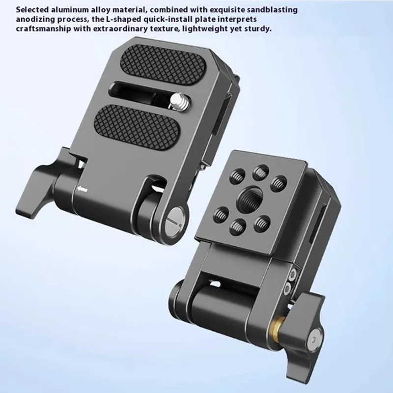 Aluminum Alloy Folding L Camera Bracket Vertical Horizontal Convert Quick Release Plate DSLR Stabilizer Mount Adapter