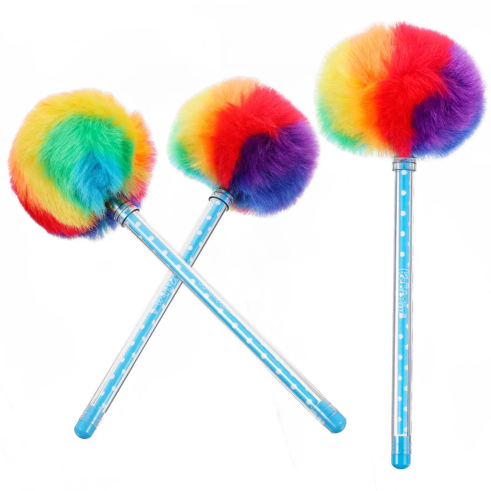 3Pcs Adorable Pompom Pen Set Portable Ballpoint Pens for Writing Study Office School Stationery Students Journals Notes