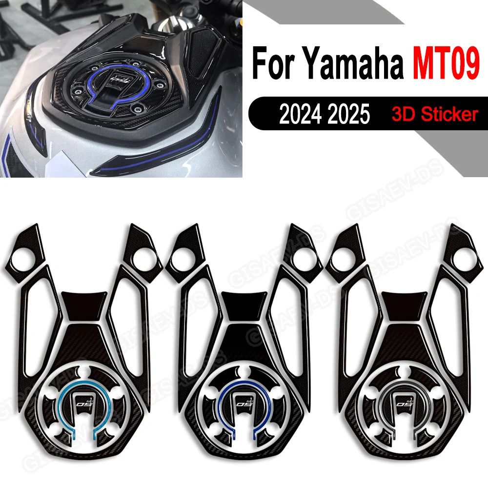 

2024 2025 For Yamaha Mt09 MT-09 MT 09 Motorcycle Tank Pad Stickers Fuel Tank Cap Fairing Front Fender 3D Resin Stickers