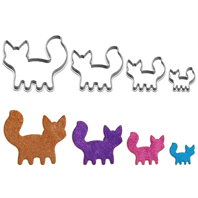 

Four Specifications Cartoon Animals,little Fox,Plastic Molds,Cake Pastry Fondant Decorate Tools,Cookie Cutters