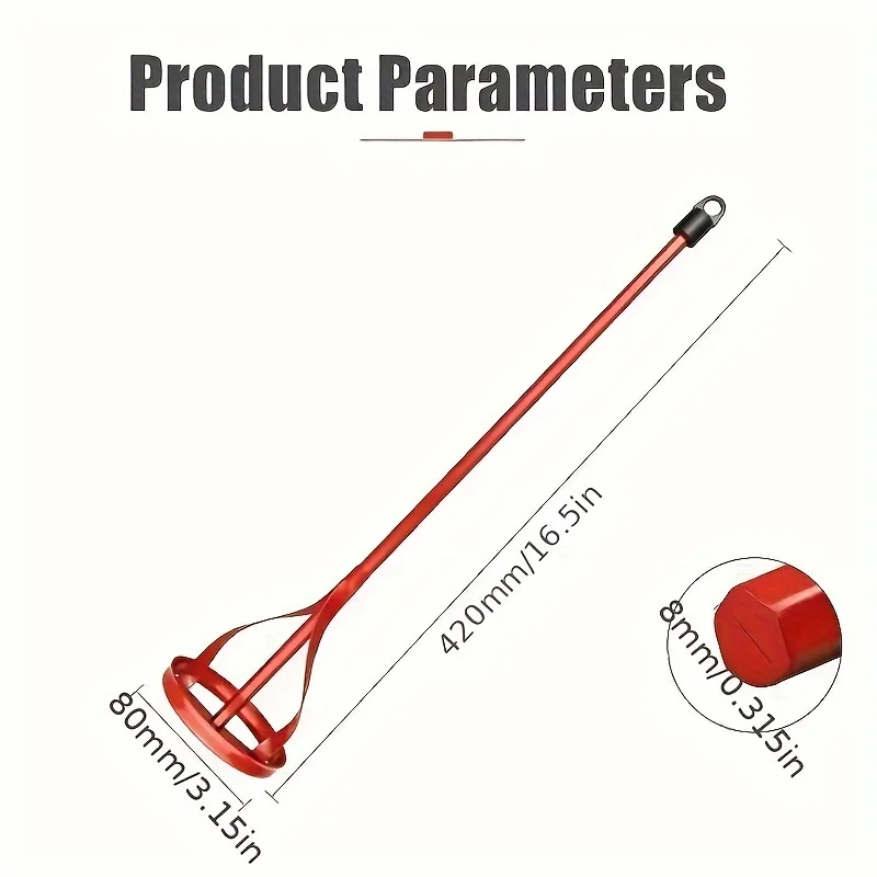 Hexagon Shaft Plaster Paint Mixer Mixing Paddle Rod For Electric Drill Construction Agitator Putty Cement Grouting Mortar Tool