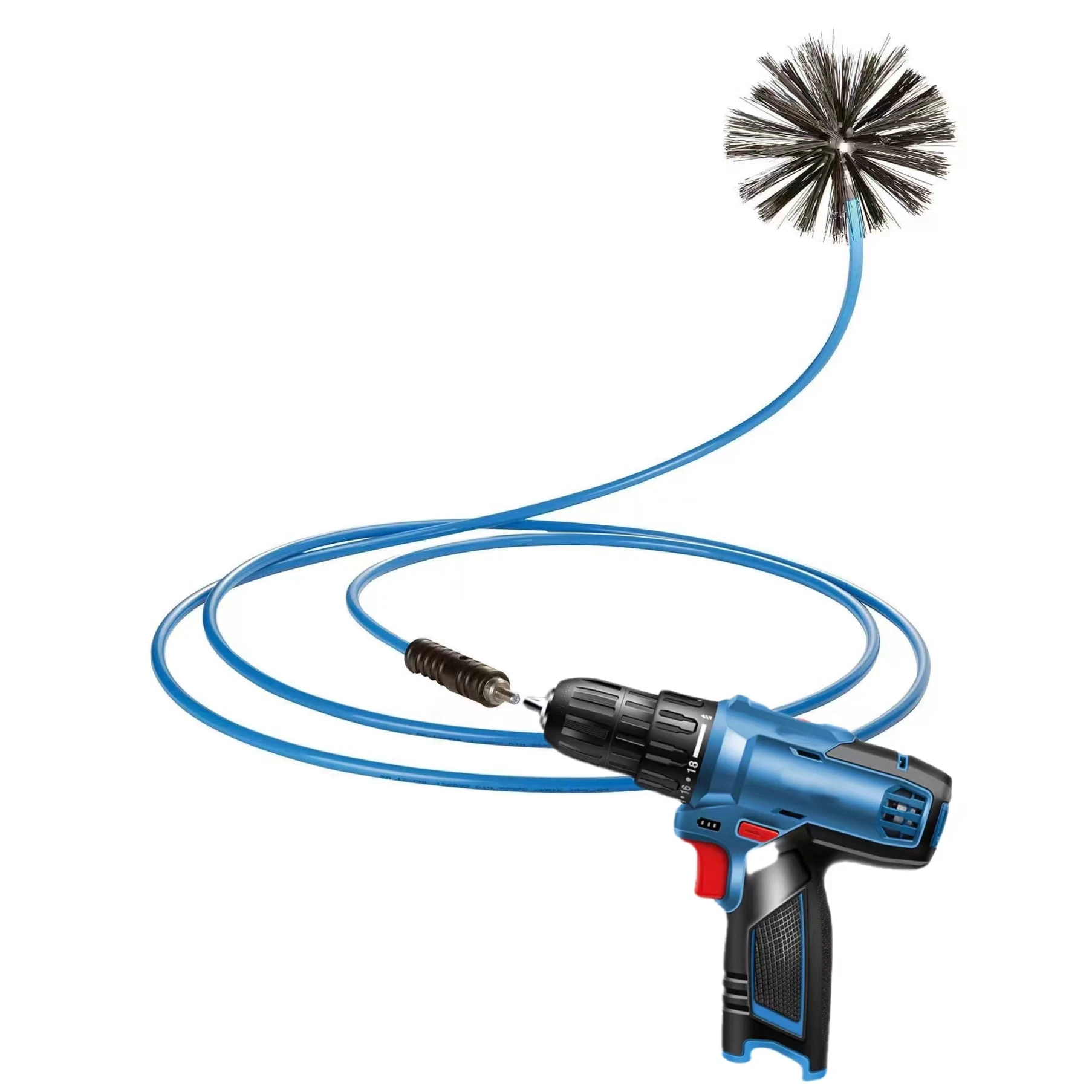 

15M Flexible Shaft Electric Screwdriver Operated Rotating Air Duct Cleaning Brush