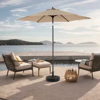14.8 Ft Double Sided Outdoor Umbrella Rectangular Large with Crank (khaki)(No Base)