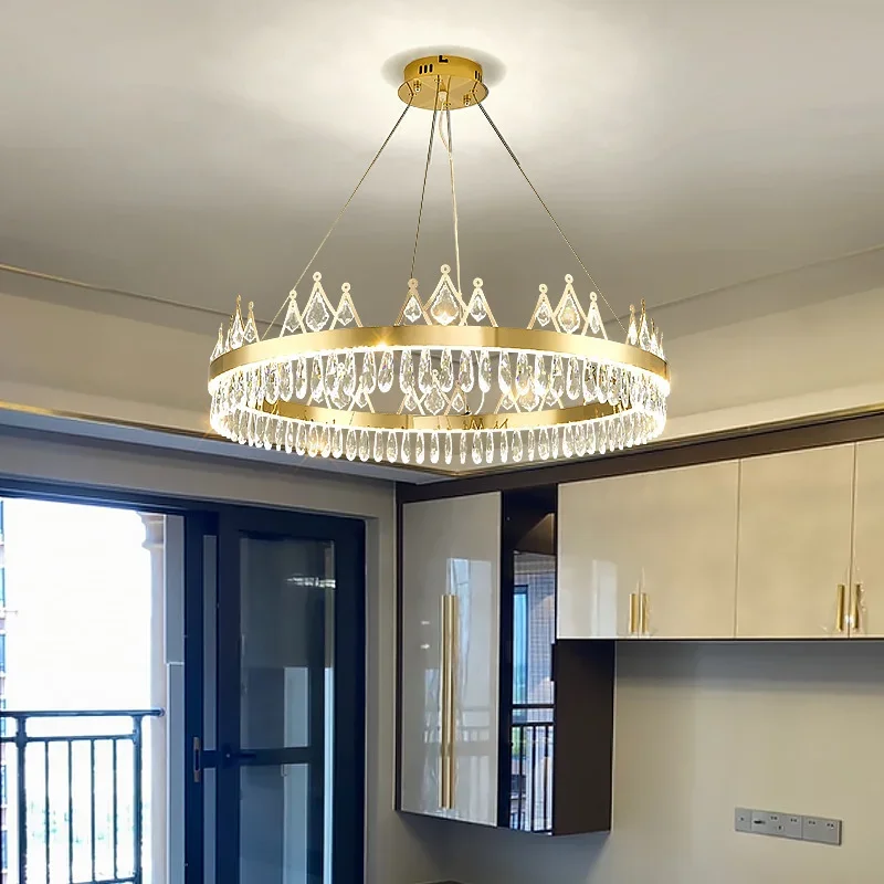 

Living Room Chandelier French Light Luxury Living Room Main Light Modern Simple Net Red Crystal Chandelier Dining Room Light