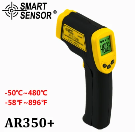 Pistol Pengukur Tangan Non-kontak Baru AR350 + Sensor Pintar Pengukur Suhu Presisi Tinggi-50C ~ 480C