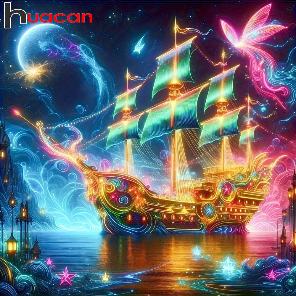 Huacan 2025, neue Kollektion, Diamant-Gemälde, Delphin, Himmel, Diamant-Stickerei, Meer, Sonnenuntergang, Mosaik, Kunst, Dekoration, Gemälde