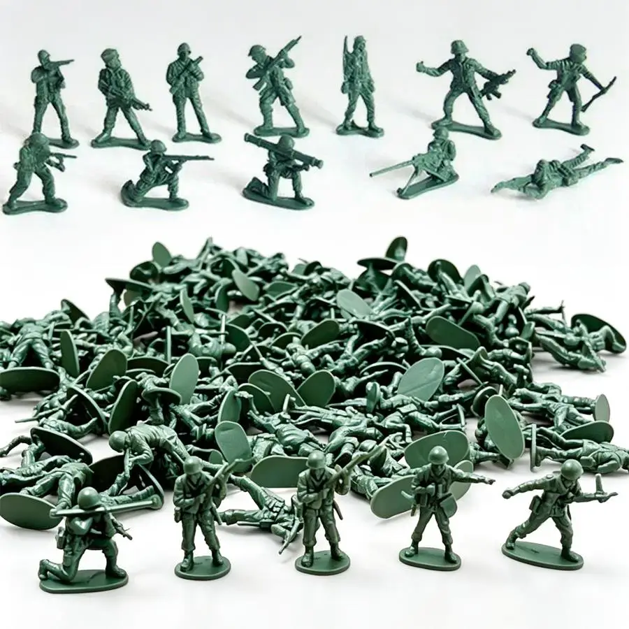 13-72pcs Green Army Men Figurines, Plastic Miniature Soldier Model for Creating Simulated Combat Scenes, Desktop Decor XJM