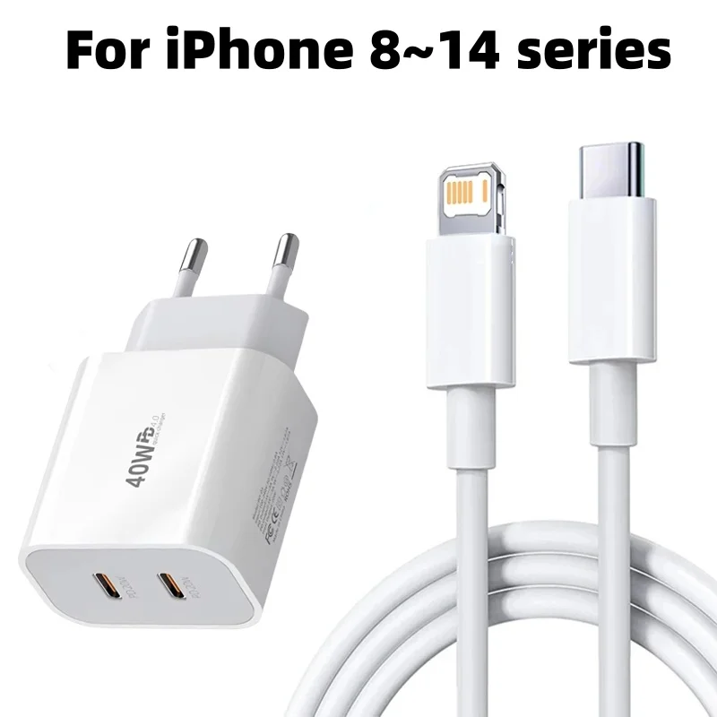 Voor Originele 40W Type C Snelle Oplader Voor iPhone 16 15 14 13 12 11 Pro Max Plus PD Oplaadkabel Oplader Telefoon Accessoires