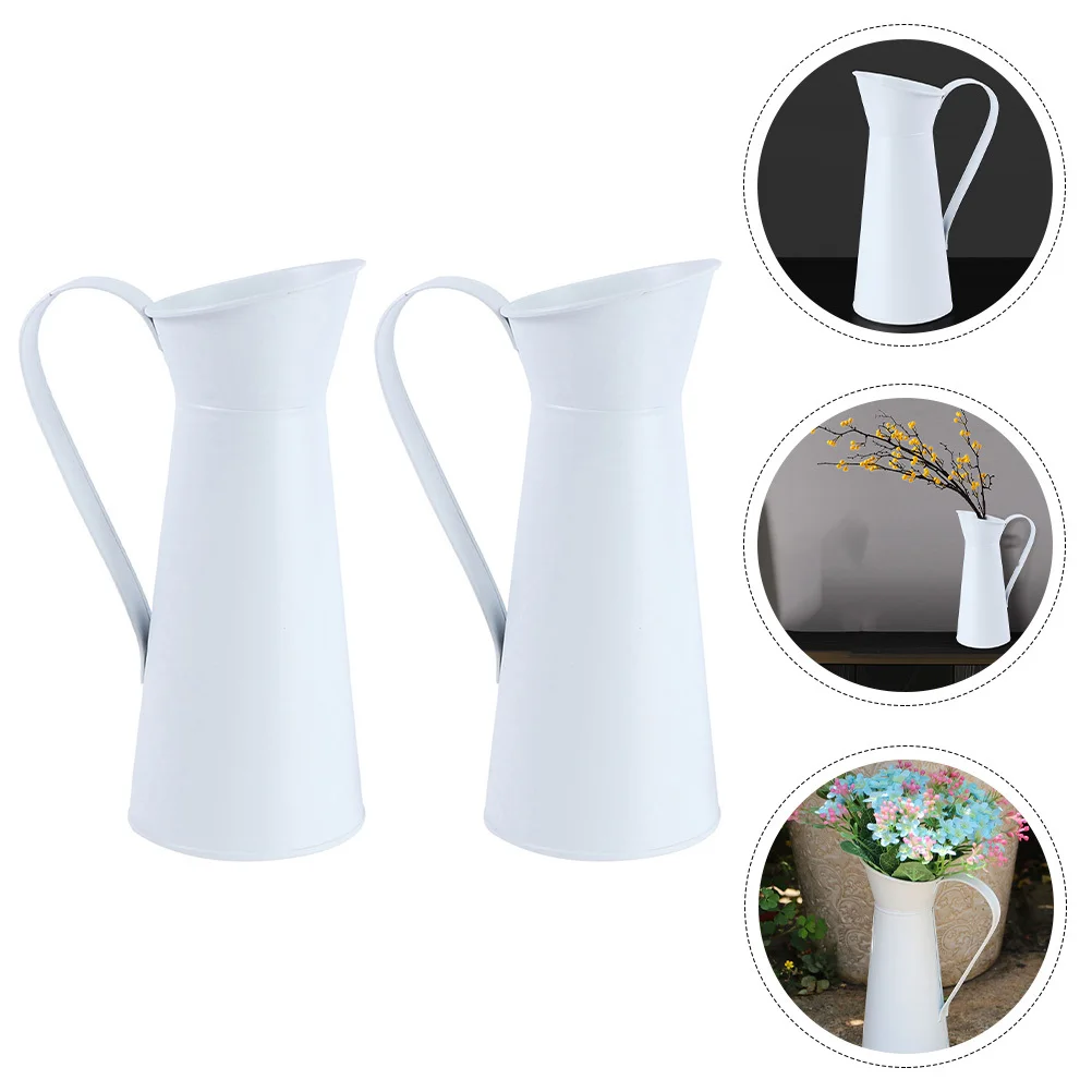 

2Pcs Dry Flower Vase Iron Modern Simple Design Home Decor Living Room Office Decoration Desktop Flower Holder Artistic Metal