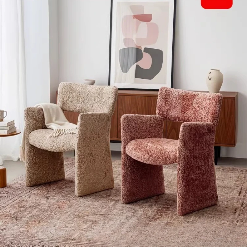 Cherry blossom velvet living room bedroom high-end fabric dining chair