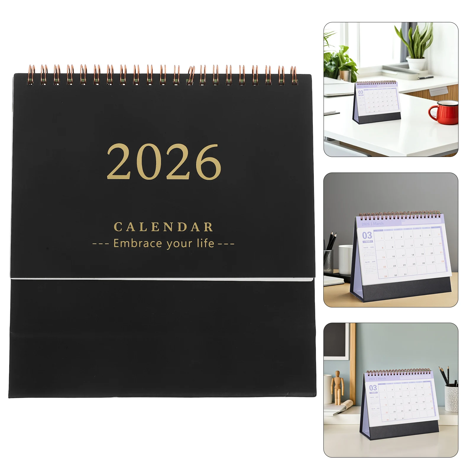 

2026 Mini Desk Calendar Foldable Stand-Up 18-Month Schedule Planner Thick Paper For Home Office School Use Space-Saving