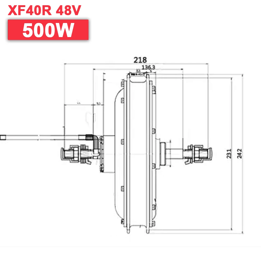 MXUS XF40 36V 500W Wheel Hub Motor 48V Electric Bike Motor  Brushless Geared Motor E-bike Motor Freewheel Rear