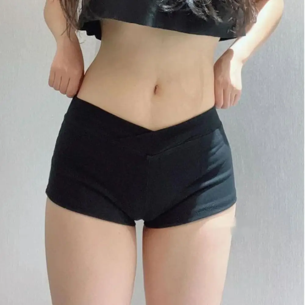 Casual Ultra Short Sports Shorts Simple Fitness Running Black Ballet Pants Training Flat Pants Sexy Tight Low Waist Shorts Women