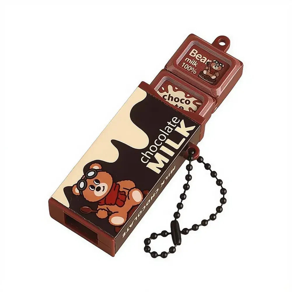 Mini Simulated Milk Chocolate Fidget Toy Bendable Snap Stress Relief Keychain Cute Chocolate Bar Keychain Decompression Toy