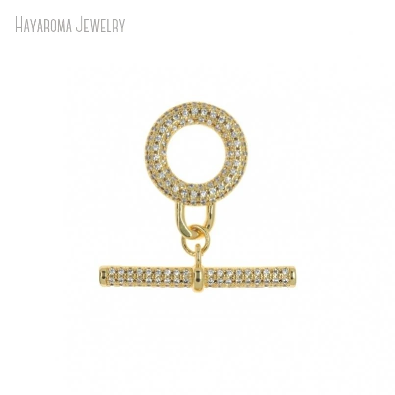 10Pcs Invisible Setting Gold Color Copper Round Coin Shape Circle Ot-buckle Wholesale Accessory Clasps FC50995 image 4