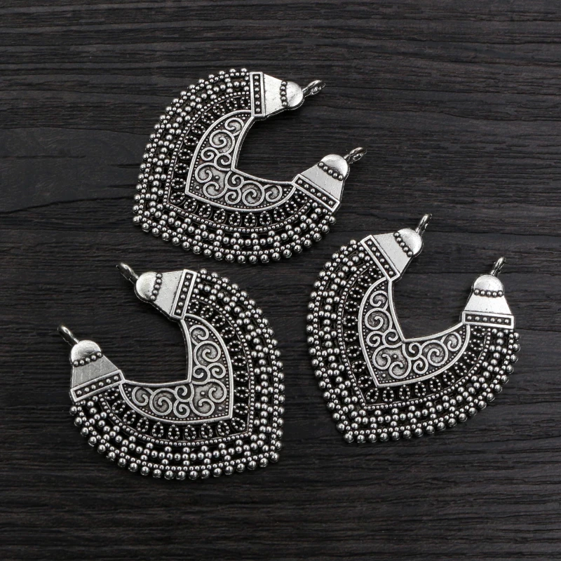 5pcs 39x37mm/43x38mm Antique Sliver Plated Flower Style Connector Handmade Charms Pendant:DIY for bracelet necklace