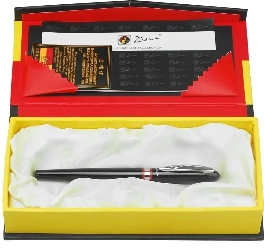 

Picasso 907 Creative Montmartre Pimio Fountain Pen Yellow/Red Ring Fine Nib 0.5MM Ink Pen Luxurious Writing Gift Box Pen Set