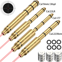 Laser Boresighter .22LR .177 .223Rem 9mm/.38spl Cal Laser Bore Sight End Barrel for Pistol Rifle Airsoft Cartridge Collimator